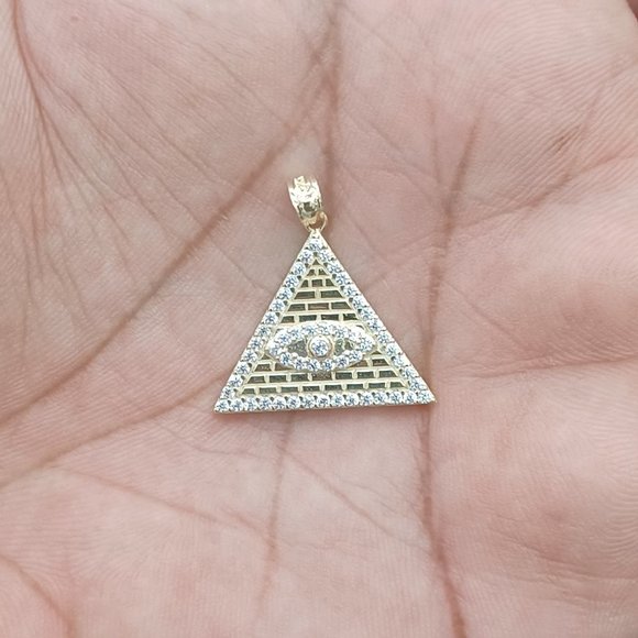 10kt real gold eye pendant